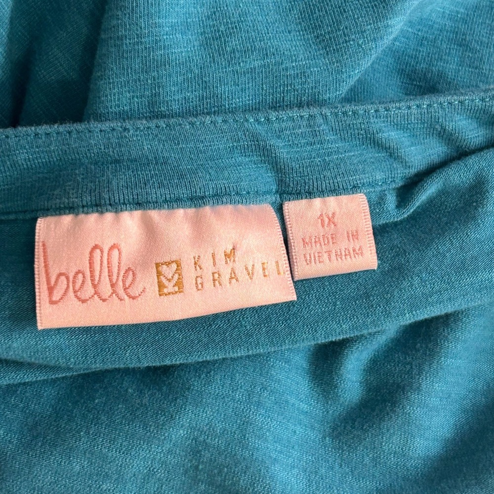 Belle by Kim‎ Gravel Tunic Top Teal 1X - Picture 6 of 13